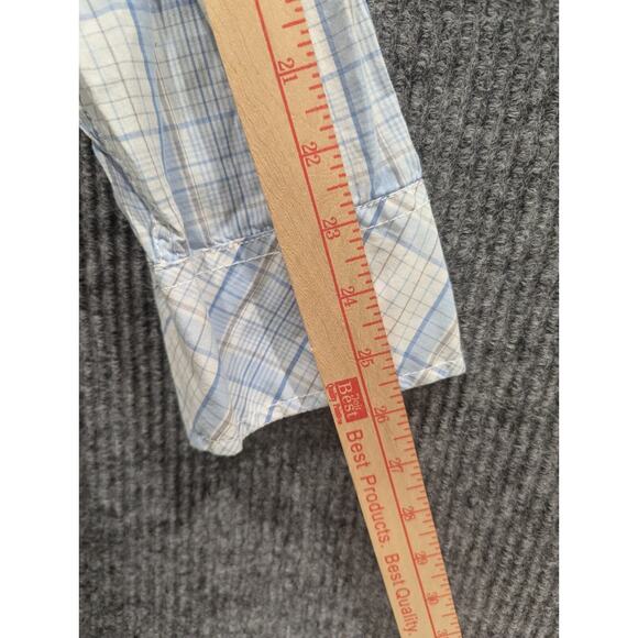 INC Blue/Yellow Plaid Button Down Tailored Fit Shirt Men's Size XL - Picture 7 of 8